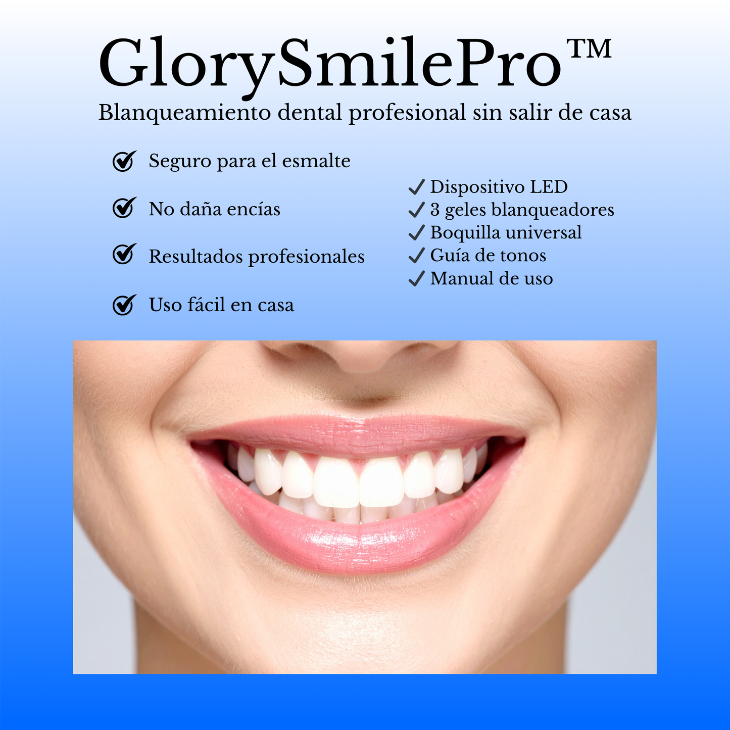 GlorySmilePro™ | Kit de Blanqueamiento Dental LED Profesional